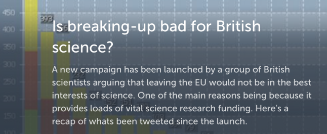 Storify about British exit from EU and science funding